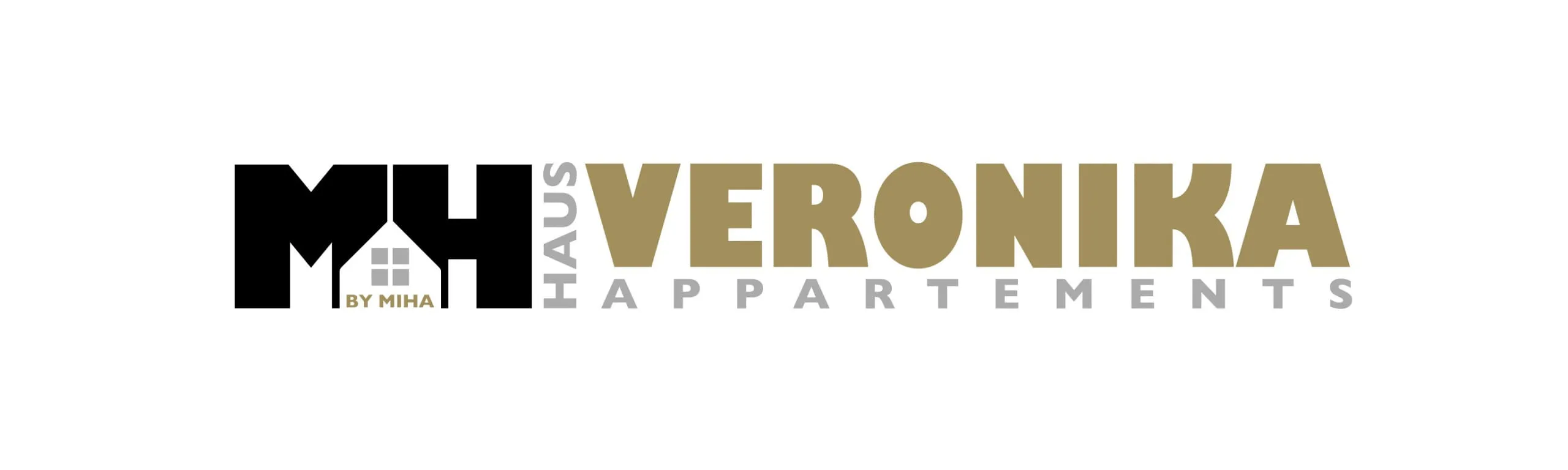Logo von Haus Veronika Apartments, mit Schriftzug in Schwarz und Gold