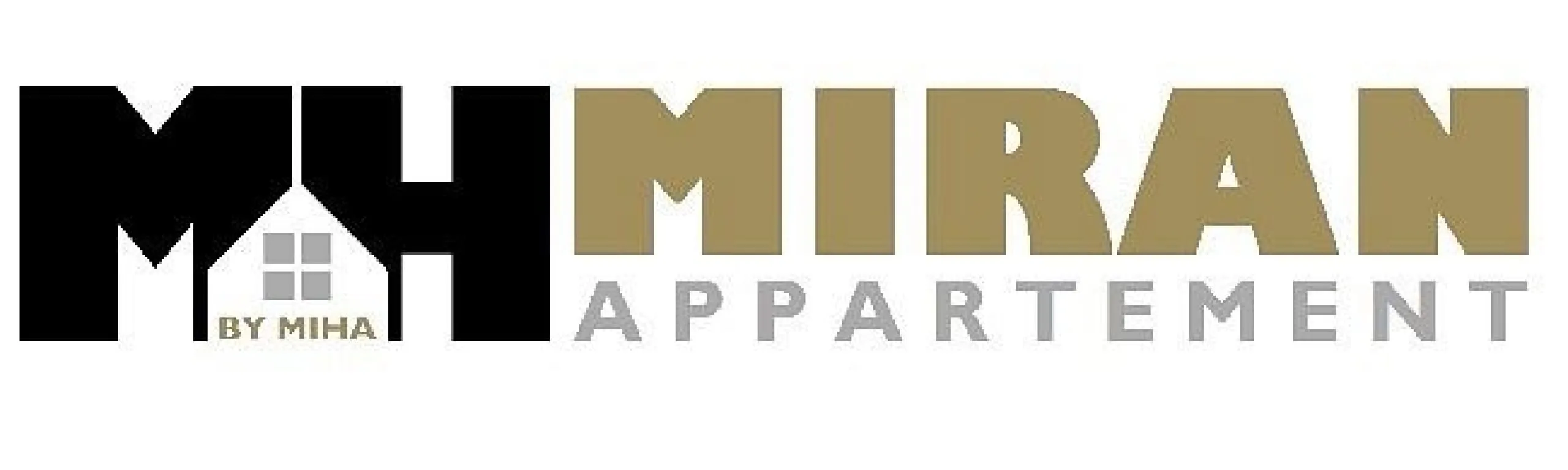 Logo von MH MIRAN Appartement, designt in Schwarz, Gold und Grau